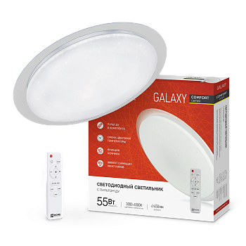 Светильник светодиодный COMFORT GALAXY 55Вт 230В 3000-6500K 4400Лм 455x65мм с пультом ДУ IN HOME в Иркутске