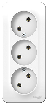 Розетка тройная BLANCA SE накладная с изоляционной пластиной белая в Иркутске