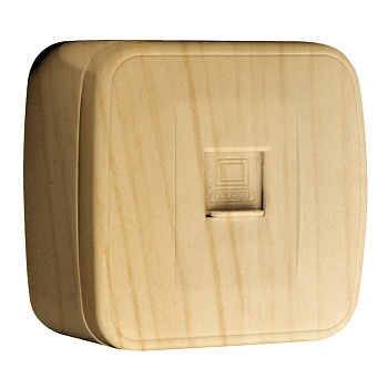 Розетка RJ-45 1-местная ОП Минск, 1А, 120В, светлое дерево EKF в Иркутске