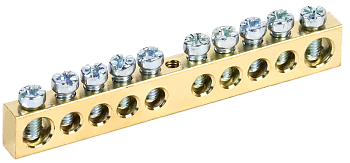 Шина PEN "земля-ноль" 8х12мм 10/1 (10групп/креп по цент) IEK в Иркутске