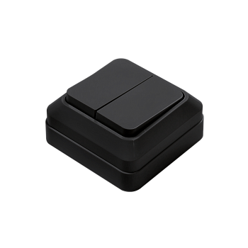 Выключатель двухклавишный BOLLETO черный накладной 7023B IN HOME в Иркутске