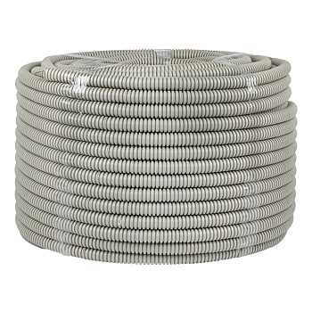 Труба гофрированная ПВХ с протяжкой d=16 мм (100 м) серая Plast EKF в Иркутске