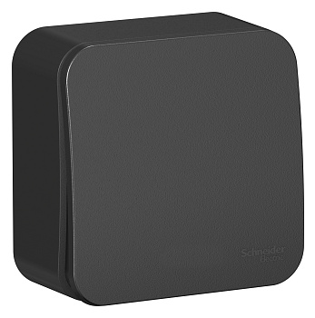 Выключатель одноклавишный BLANCA SE накладной с изолирующей пластиной антрацит в Иркутске