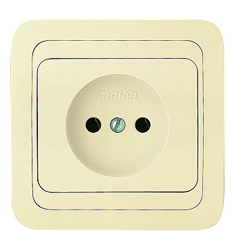 Розетка одинарная МИМОЗА MAKEL крем в Иркутске