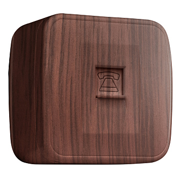 Розетка RJ-45 1-местная ОП Минск, 1А, 120В, тёмное дерево EKF в Иркутске