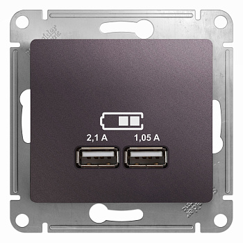 Розетка USB 2100 мА Glossa SE сиреневый туман в Иркутске