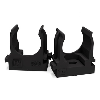 Крепеж-клипса для труб для прямого монтажа черная 20 мм Промрукав в Иркутске