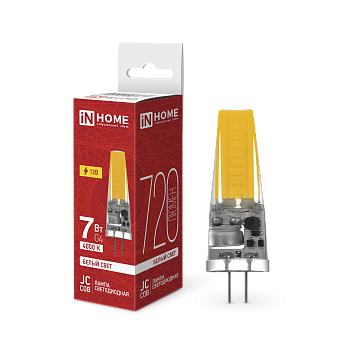 Лампа светодиодная LED-JC-COB 7Вт 12В G4 4000К 720Лм IN HOME в Иркутске