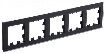 Рамка пятиместная AtlasDesign Nature SE матовое стекло черная в Иркутске