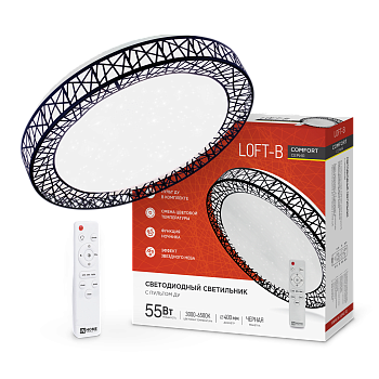 Светильник светодиодный COMFORT LOFT-B 55Вт 230В 3000-6500K 4400Лм 395x105мм с пультом ДУ IN HOME в Иркутске