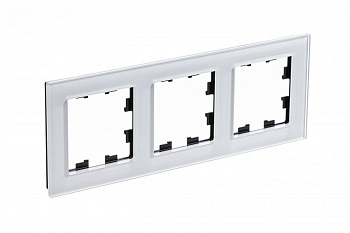 Рамка тройная AtlasDesign Nature SE стекло белая в Иркутске