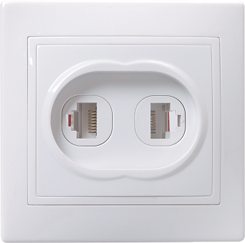 РК/Т12-КБ Розетка 2местная компьютерная и телефонная КВАРТА GENERICA белый в Иркутске