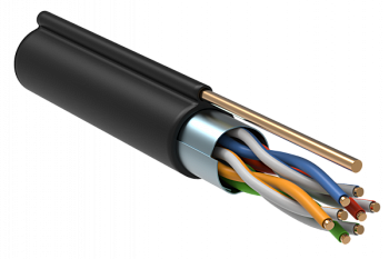 ITK Кабель связи витая пара F/UTP кат.5E 4х2х24AWG LDPE трос 12мм 305м в Иркутске