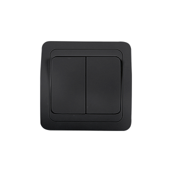 Выключатель двухклавишный CLASSICO черный 2023B IN HOME в Иркутске