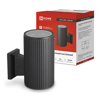 Светильник уличный настенный односторонний НБУ LINE-1хA60-BL алюминиевый черный IP54 IN HOME в Иркутске