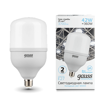 Лампа светодиодная LED-T120 42Вт E27 6500K 3700Лм Elementary GAUSS в Иркутске