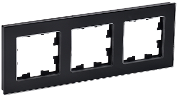 Рамка тройная BRITE IEK стекло черная в Иркутске