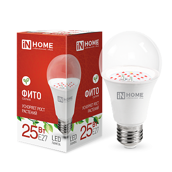 Лампа светодиодная LED-A65-ФИТО 25Вт 230В Е27 IN HOME в Иркутске