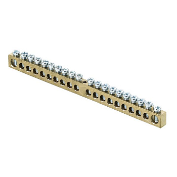 Шина PEN "ноль-земля" (6х9мм) 20 отверстий латунь крепеж по центру EKF PROxima в Иркутске