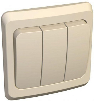 Выключатель трехклавишный ЭТЮД крем в Иркутске