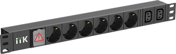 ITK PDU 6 розеток немецкий стандарт + 2 С13 LED 1U вход С14 алюминий в Иркутске