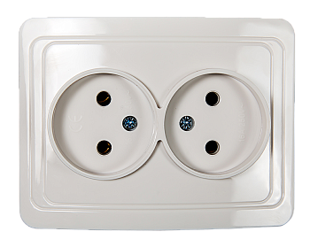 Розетка двойная CLASSICO белая 2102 IN HOME в Иркутске