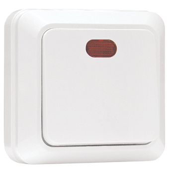 Рим Выключатель 1-клавишный с индикатором 10А белый EKF в Иркутске