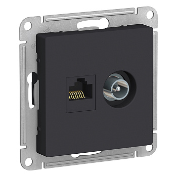 Розетка двойная ТВ+компьютерная AtlasDesign SE карбон в Иркутске