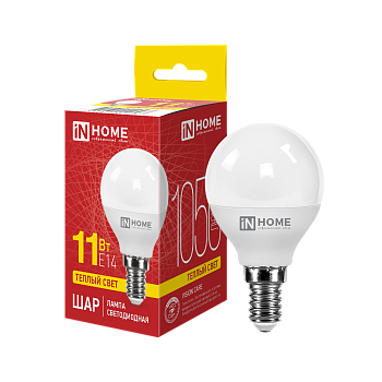 Лампа светодиодная LED-ШАР-VC 11Вт 230В Е14 3000К 1050Лм IN HOME в Иркутске