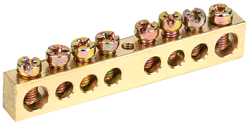 Шина PEN "земля-ноль" 8х12мм 8/1 (8групп/креп по цент) IEK в Иркутске