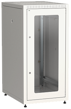 ITK Шкаф LINEA E 24U 600х800мм двери 2шт стеклянная передняя дверь задняя металлическая серый в Иркутске