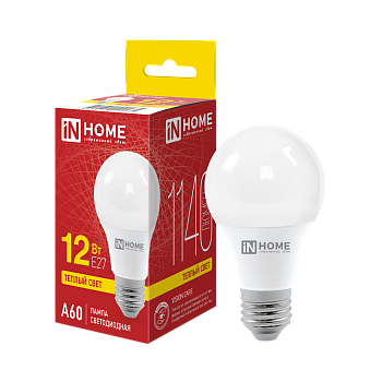 Лампа светодиодная LED-A60-VC 12Вт 230В Е27 3000К 1140Лм IN HOME в Иркутске