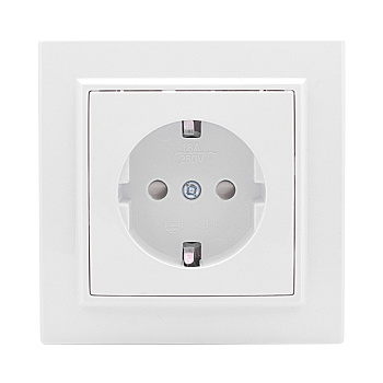 Розетка одинарная со шторками с заземлением Минск EKF белая в Иркутске