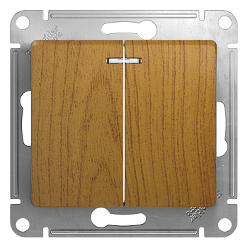 Выключатель 2кл с подсветкой Glossa дуб в Иркутске