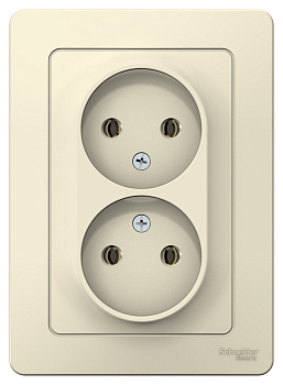 Розетка двойная BLANCA SE молочная в Иркутске