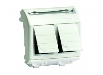 Розетка компьютерная двойная RJ45 кат.5e, Brava, белая, 2мод DKC в Иркутске