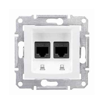 Розетка компьютерная двойная SEDNA Schneider Electric белая в Иркутске