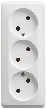 Розетка тройная ЭТЮД SE накладная белая в Иркутске