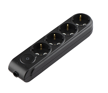 Колодка 4 места 16А 3,5кВт выключатель с з/к черная MAKEL в Иркутске