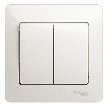Выключатель двухклавишный Glossa SE перламутр в сборе в Иркутске