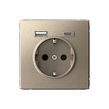 ARTGALLERY РОЗЕТКА 16А с 2 USB A+C, 5В/2,4А/3,0А, 2х5В/1,5А, механизм, ШАМПАНЬ в Иркутске