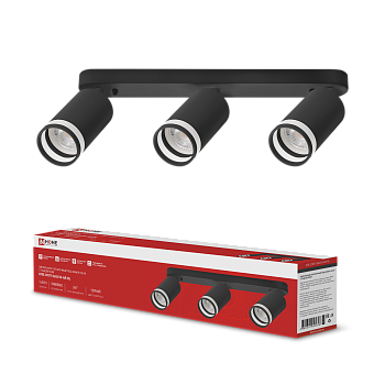 Светильник потолочный НПБ СПОТ-3xGU10-AR-BL под лампу GU10 350х55x135мм линейный черный IN HOME в Иркутске