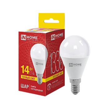Лампа светодиодная LED-ШАР-VC 14Вт 230В E14 3000K 1330Лм IN HOME в Иркутске