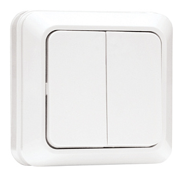 Рим Выключатель 2-клавишный 10А белый EKF в Иркутске