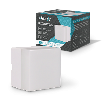 Светильник-коннектор квадратный ДБО-КВ-LINE 10Вт 230В 4000К белый NEOX в Иркутске