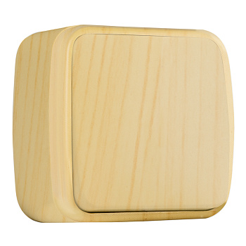 Выключатель 1-клавишный ОП Минск 10А светлое дерево EKF в Иркутске