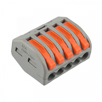 Универсальная клемма 5-проводная, серая (0,08-2,5/4 мм²) (40 шт./уп.) REXANT в Иркутске