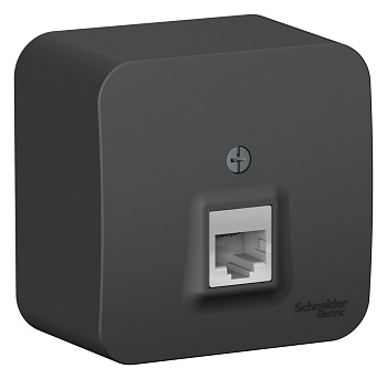 Розетка компьютерная BLANCA SE накладная с изоляционной пластиной антрацит в Иркутске