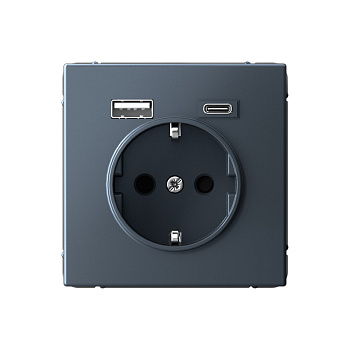 ARTGALLERY РОЗЕТКА 16А с 2 USB A+C, 5В/2,4А/3,0А, 2х5В/1,5А, механизм, ГРИФЕЛЬ в Иркутске