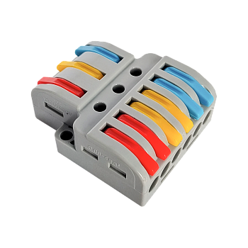 Клемма проходная разветвительная КПР 222-4136 с рычагами 3/6 полюса 0.08-2.5/4мм2 (3шт./уп.) IN HOME в Иркутске